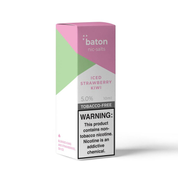 Iced Strawberry Kiwi NTN Nic Salts By Baton Vapor - (10 mL)
